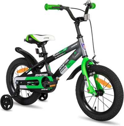 14 inch kinderfiets voor jongens en meisjes - groen met stabilisatoren