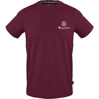 Aquascutum Heren Logo Katoen Regular T-shirt (Rood)