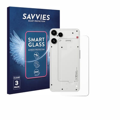 3 Stuks Savvies Screenprotector - geschikt voor Nothing Phone (3a) Lite (Achterkant) - beschermfolie glas transparant