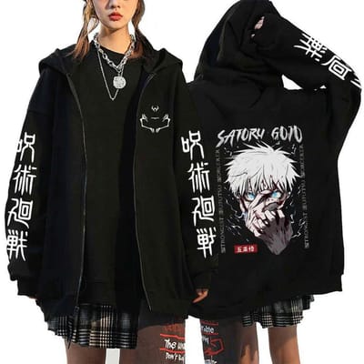 Anime Jujutsu Kaisen Fushiguro Megumi hoodies M gray