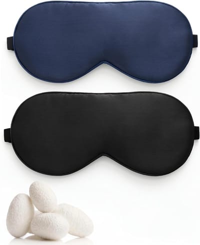 NBAP® Oogmasker Slaap - Slaapmasker Vrouwen & Mannen - Extra Zacht -Zwart/Donkerblauw