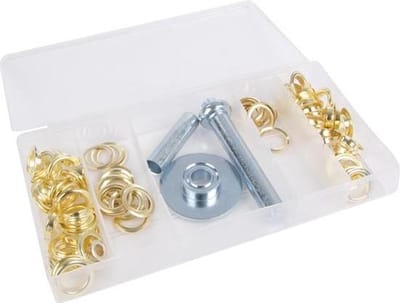 ABC-Led Zeilringen set - 100 stuks + gereedschap - voor tentdoek, canvas, bootzeil
