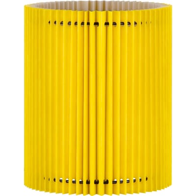 Home Sweet Home - Papieren Gevouwen Lampenkap - Cilindrisch - Geel - ø20 x 24 cm - E27 fitting - Voor Tafellampen - Ontworpen voor woonkamer en