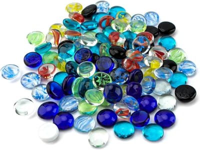 Decoratieve glazen kiezels voor vazen - 105 stuks, gekleurde edelstenen, vulling voor bloemen en interieurdecoratie
