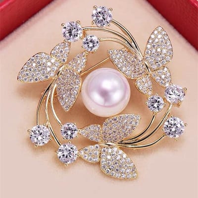 Prachtige Kristallen Kettingen Kristallen Broche Spelden Voor Vrouwen Sjaal Gespen Elegante Dames Kleding Jas Klassieke Accessoires Decoratie brown