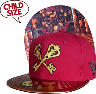 Capiche® Kinder Snapback – De Geheime Kamer – Rood & Bruin Metallic – Pet Kindermaat – Baseball Pet voor Kinderen – Tovenaars Pet – Hidden Room – Wizard Pet