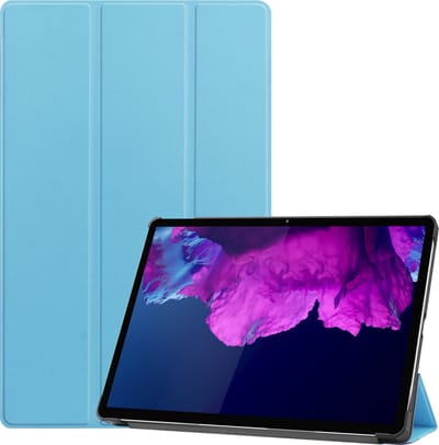Hoesje - Geschikt voor Lenovo Tab P11 Plus - Dun & Stevig - Hardcover Book Case - Trifold Bookcase Hoes - Hard Cover - Tablethoes - Lichtblauw