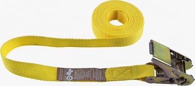 Spanband met Ratel - Sjorband Ladingzekering - Lading Vastzetten - Eendelige Uitvoering - 35 m x 25 mm - Geel