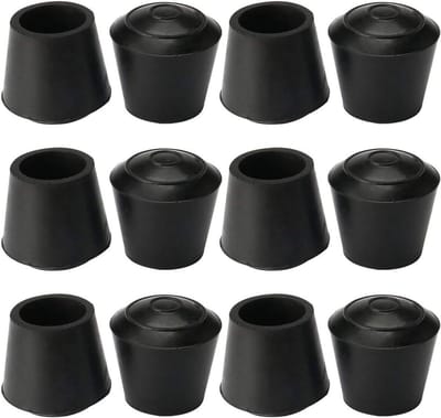 Zwarte Antislip Vloerbeschermers Voor Tafel- en Stoelpoten (12 stuks)