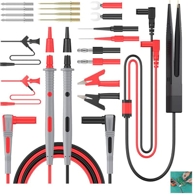 Cuhostki - 1 item - P1503E - Multimeter probe - Slimme voltmeter - Klemmen en testpennen - Digitale multimeter - met AC en DC meetfunctie - Inclusief opbergkoffer