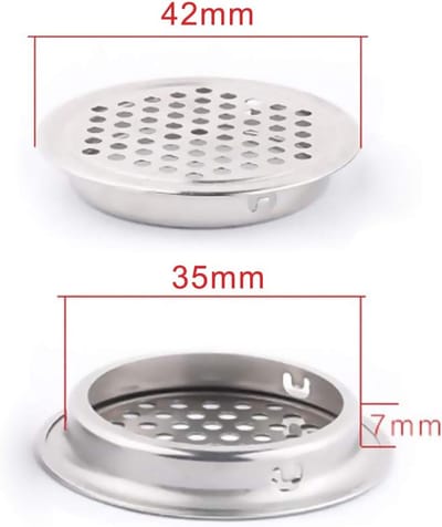Ronde Roosters RVS Ventilatiegat voor Keuken en Kast - Set van 5