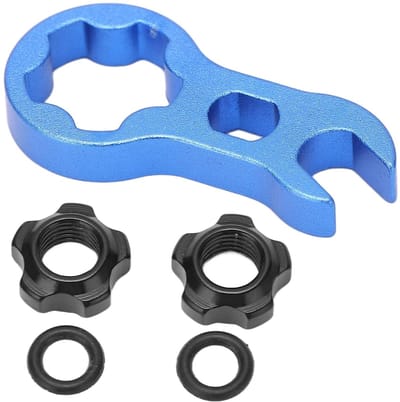 Dailygoods- Fietsventielmoer Aluminiumlegering - Franse Ventielmoer - Fietsgereedschap Set - Mountainbike Gereedschap - Racefiets Accessoires - Inclusief Sleutel en Moeren
