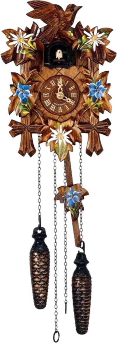 Schneider Koekoeksklok Q90/10E quartz (batterij) - vogel / bloemen - 30 cm hoog