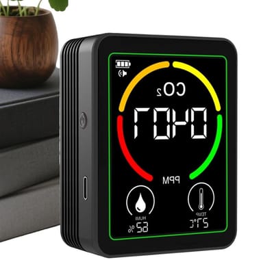 Luchtkwaliteit Monitor - Digitale Sensor - Binnenklimaat Meten - Realtime Monitoring - 9x7x3.5 cm - Wit