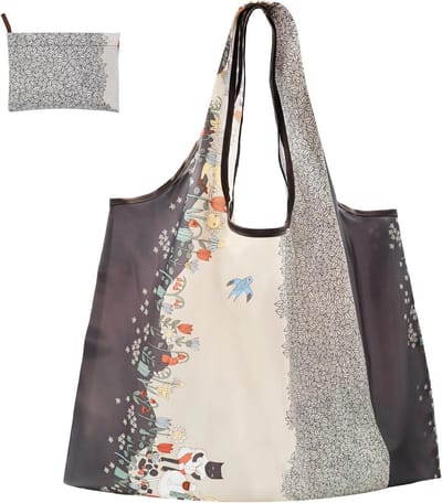 Grote Vouwbare Winkeltas, Herbruikbare Tas voor Groenten en Fruit, Milieuvriendelijk en Wasbaar, 56 x 67 cm