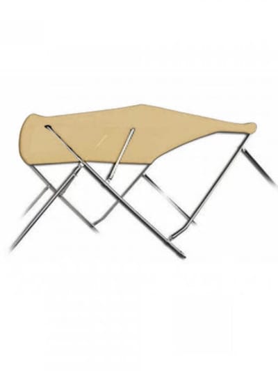 BREG Biminitop | RVS 3-boogs | Breedte 137 <> 152 cm - Hoogte 137 cm - Beige doek