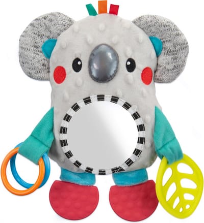 Sassy - Knuffel baby - Autostoelspeeltje - Met bijtringen en spiegel - Koala Mirror