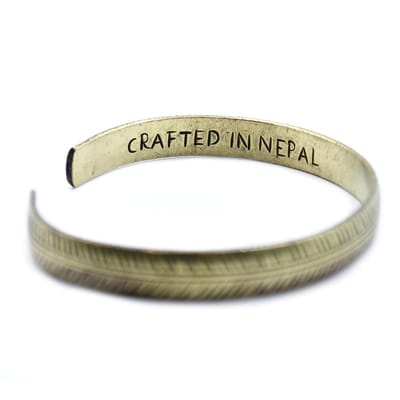 Tibetaanse armband van messing - slank tribaal blad