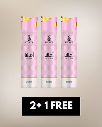 Air Freshener Amalia by Risala – 300ml x3 – Long Lasting Arabic Oriental Room Spray from Dubai – Floral, Fruity, Amber & Musk Fragrance