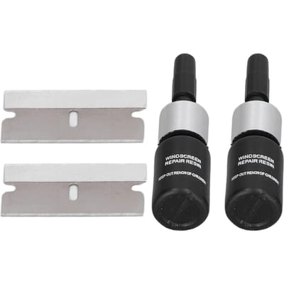Lot de 2 liquides de réparation pour pare-brise de voiture, pour réparation de fissures, pour vitres de voiture gray