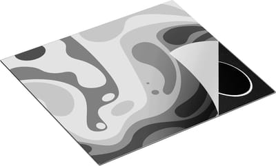 Chefcare Inductie Beschermer Abstracte Kunst - Zwart Wit - 60x50 cm - Afdekplaat Inductie - Kookplaat Beschermer - Inductie Mat