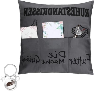Pensioencadeau voor mannen, 45 cm × 45 cm, kussensloop met 3 zakken, origineel afscheidscadeau voor collega's, verjaardag, Kerst en Vaderdag