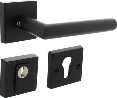 Intersteel Set achterdeurbeslag vierkant SKG*** met kerntrekbeveiliging rvs zwart