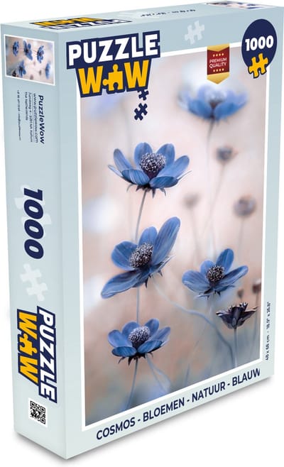 Puzzel Cosmos - Bloemen - Natuur - Blauw - Legpuzzel - Puzzel 1000 stukjes volwassenen