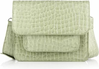 Bijoutheek Tas Crossover Tas Croco Glans Groen