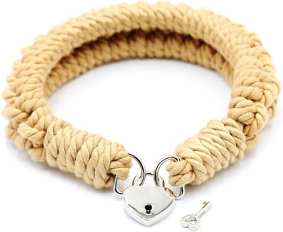 BDSM - Halsband - Geweven Touw Met Hangslot - 40 cm - Erotiek - BDSM Extreme