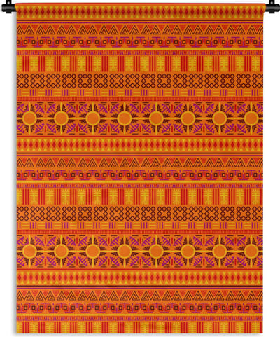 Wandkleed - Wanddoek - Patronen - Oranje - Zon - 150x200 cm - Wandtapijt