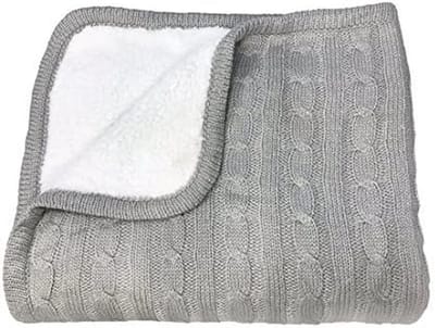 Babyluier Gebreid en Sherpa Fleece - 76 x 100 cm