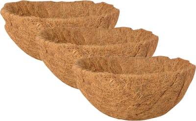 Esschert Design Voorgevormde inlegvel kokos voor hanging basket - 3x stuks - D30 cm - kokosinleggers / plantenbak van kokos