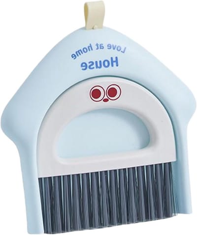 Bezem Stofblik Set - Mini Schoonmaak Gereedschap - Bureau Stof Vrij - Ruimtebesparend Ontwerp