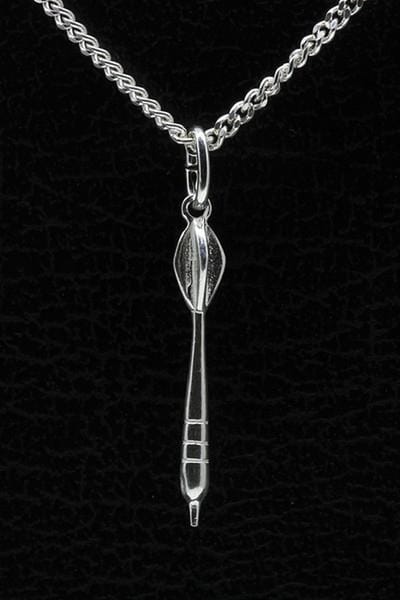 Zilveren Dartpijl ketting hanger - klein