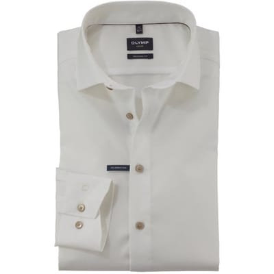 OLYMP modern fit overhemd - popeline - beige - Strijkvrij - Boordmaat: 41