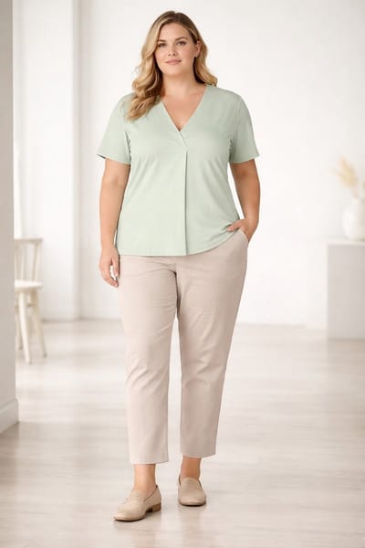 YEST CURVE Fawn Essential Tops - Pastel Green - maat 4(54/56)