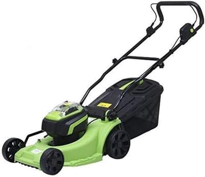 Elektrische grasmaaier - Draadloze maaier - Gazon onderhoud - Dubbele accu lader - 37 cm snijbreedte - Zwart groen