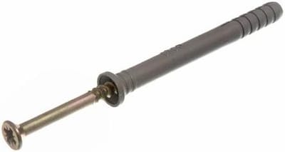 6x Hamer in Pluggen en Schroeven M6 x 60mm voor Metselwerk en Beton - Frame Bevestigingsmateriaal