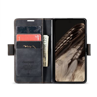 Casemania Hoesje Geschikt voor Google Pixel Fold - Charcoal Gray - Portemonnee Book Case