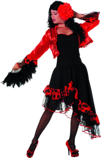 Spaanse Carmen - Kostuum - Maat 48 - Zwart