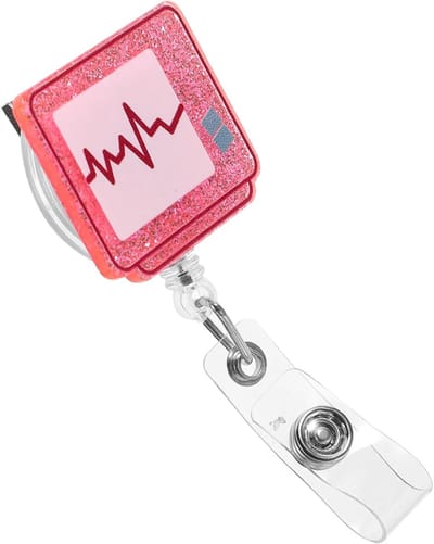 Badge Houder Clip - Naamkaartje Accessoire - Veilig Kaarten Tonen - Intrekbaar Ontwerp - 8.5x4.1x1.7 cm - roze
