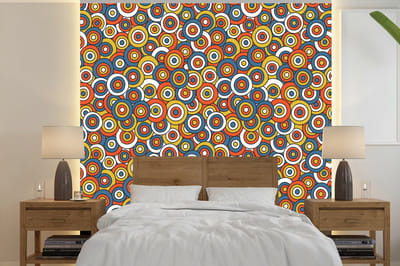 Behang - Fotobehang Patroon - Retro - Cirkel - Breedte 240 cm x hoogte 240 cm
