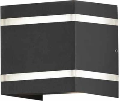 Wandlamp buiten/binnen | 14 cm | buitenlampen | 2 lichts | zwart | modern | verstelbare lichtbundel | LED | 3000K | 360 lumen | IP54