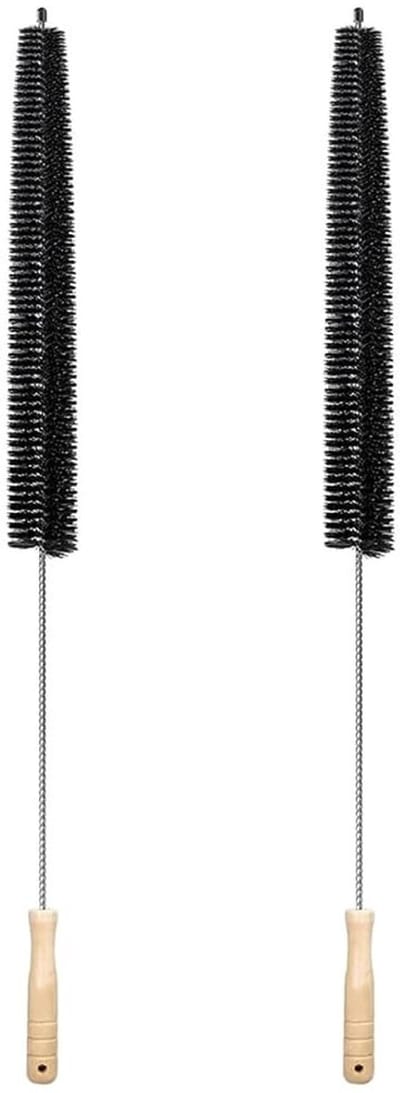 Dailygoods- Radiatorreinigingsborstels 70 cm - Houten Handvat - Flexibele Handgreep - 2 Stuks - Effectieve Reiniging - Voor Moeilijk Bereikbare Plaatsen - Reinigingsborstel
