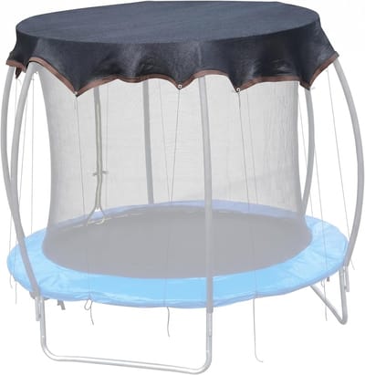Trampoline Zonnescherm - Trampolinehoes Schaduw - Bescherming tegen zon - Op maat voor ronde trampolines - 14 voet - Zwart