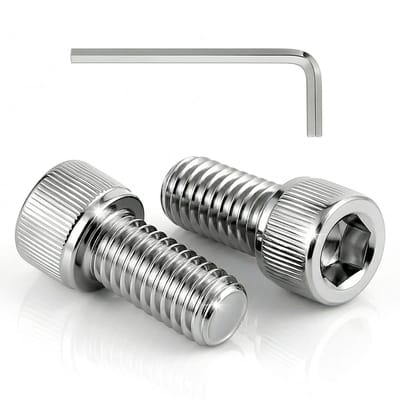 Allecto - M3 x 8 cilinderkopschroeven - roestvrij staal - volledige schroefdraad - zes groefschroeven met sleutel - 100 stuks - ideaal voor metalen...