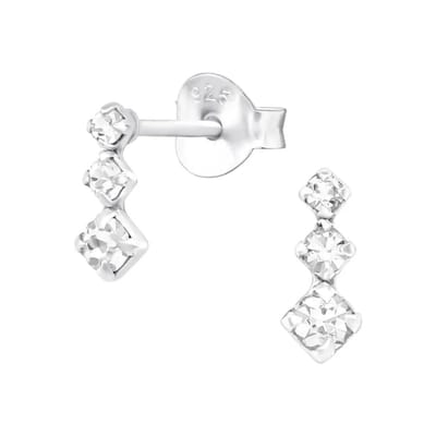 Aramat Jewels | Oorbellen | Zilveren Kinder Oorbellen met Kristal | | | |9mm | Zilver | Kinderen, Volwassenen | Verkleurd niet