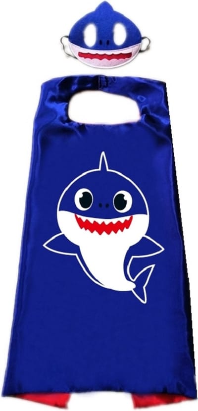 Jobber Toys - Baby Shark verkleedpak - Verkleedcape + masker - Haai