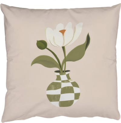 Sierkussens - Kussentjes Woonkamer - 50x50 cm - Vaas - Geruit - Bloem - Groen
